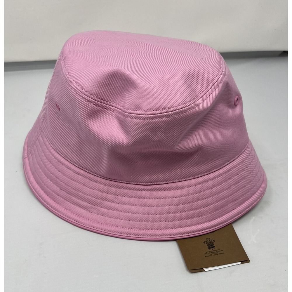 Burberry Canvas Horseferry Logo Bucket Hat Primrose Pink‎ Size M medium New - Picture 4 of 4